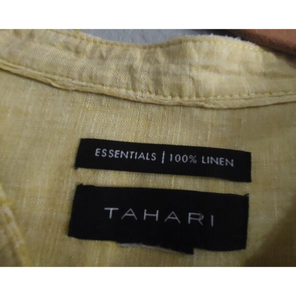 Tahari Essentials  100% Linen  Tops Tunic Womens 23.5 Inch Of Armp To Armp - Picture 2 of 10